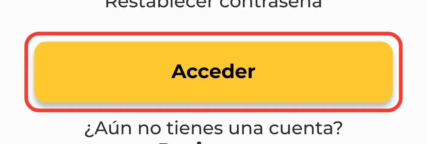 Botón Acceder para entrar a la cuenta de MiCasino